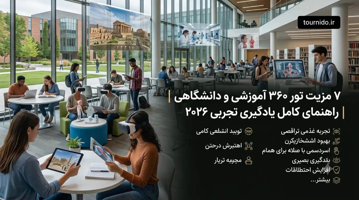 ۷ مزیت تور ۳۶۰ آموزشی و دانشگاهی | راهنمای کامل یادگیری تجربی ۲۰۲۶