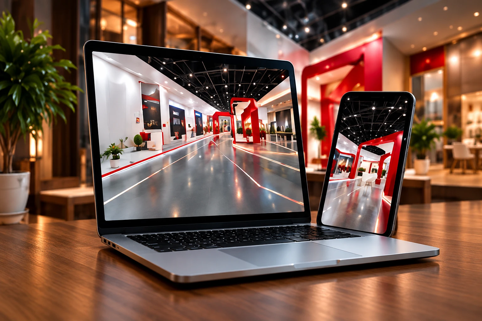 نمایش تور مجازی نمایشگاه روی لپتاپ و موبایل